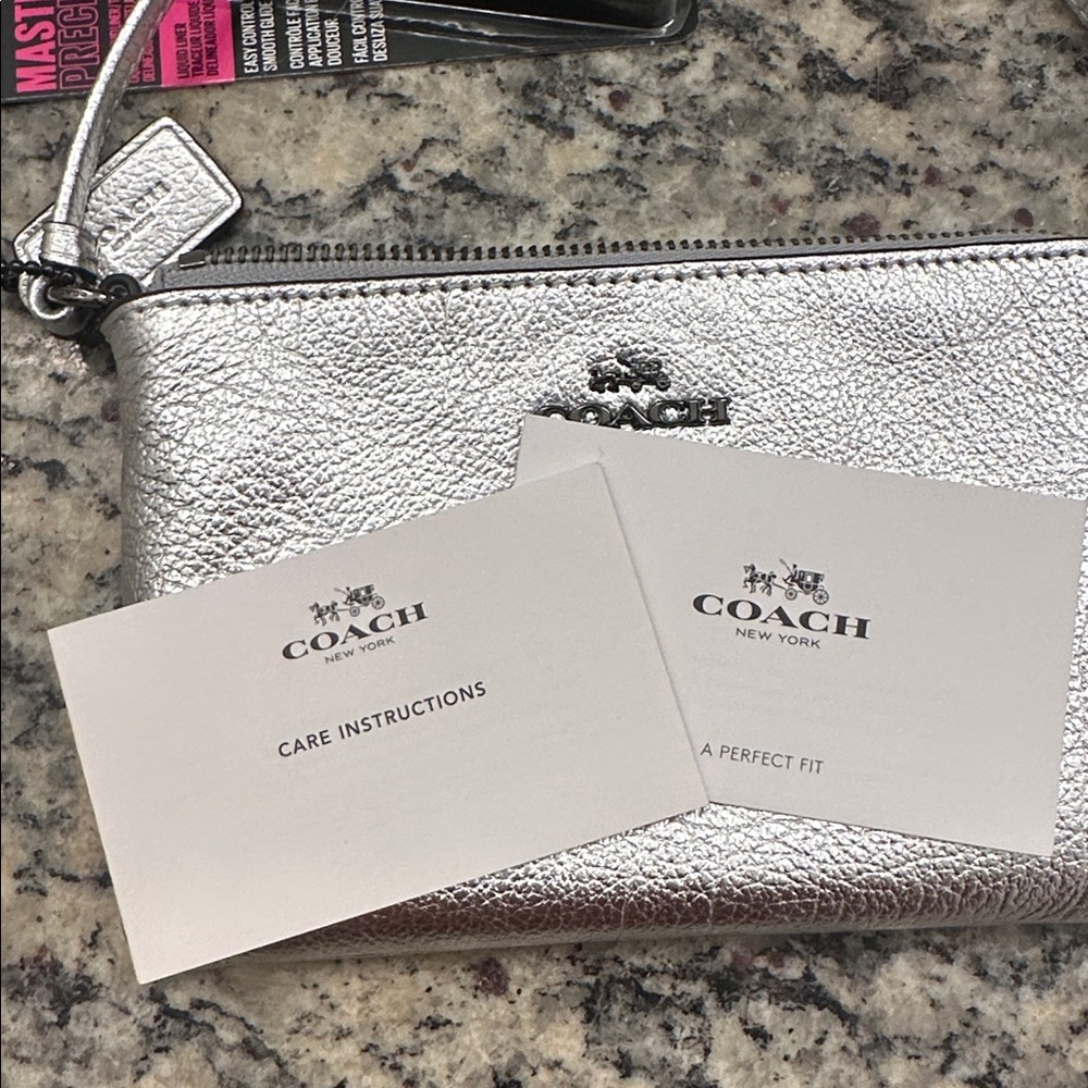 Coach Metallic Silver Wristlet - Picture 3 of 4